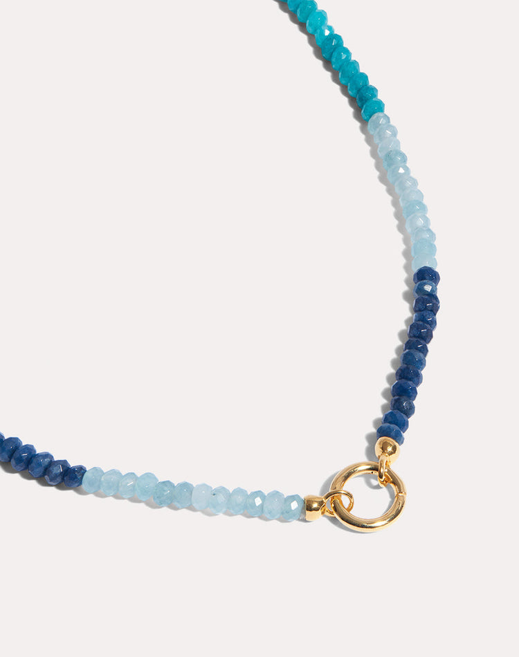Blue Iris Necklace in Gold